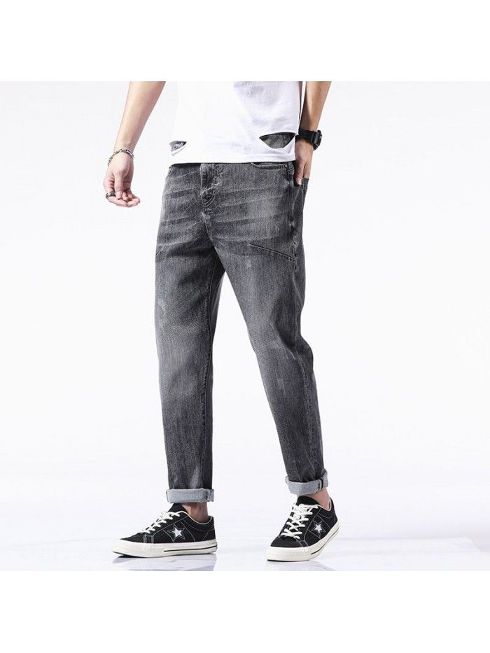 New men's fashion brand washed jeans in spring and summer 