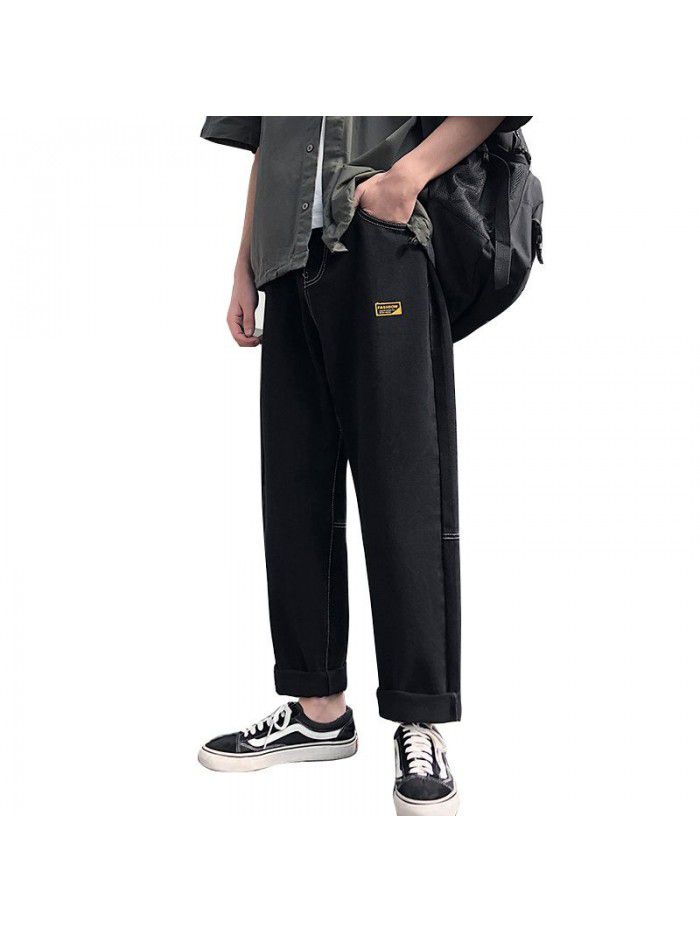  spring and summer new jeans men's loose straight wide leg pants men's fashion casual Harem Pants 