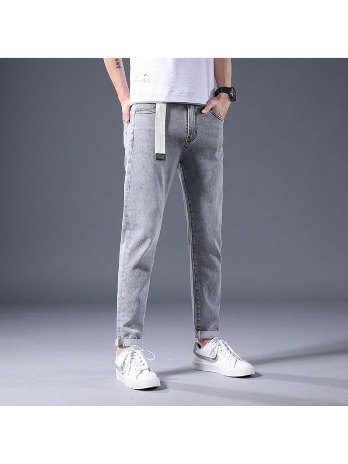 New jeans in spring and summer of  men's Korean slim elastic Leggings men's fashion casual pants 