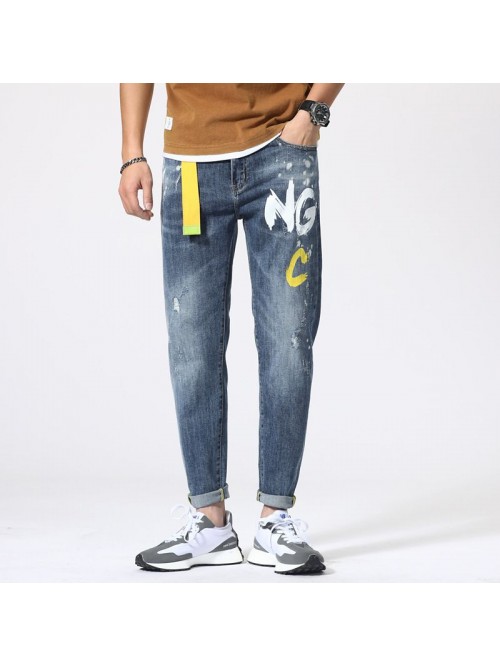  spring and summer new jeans men's loose size...