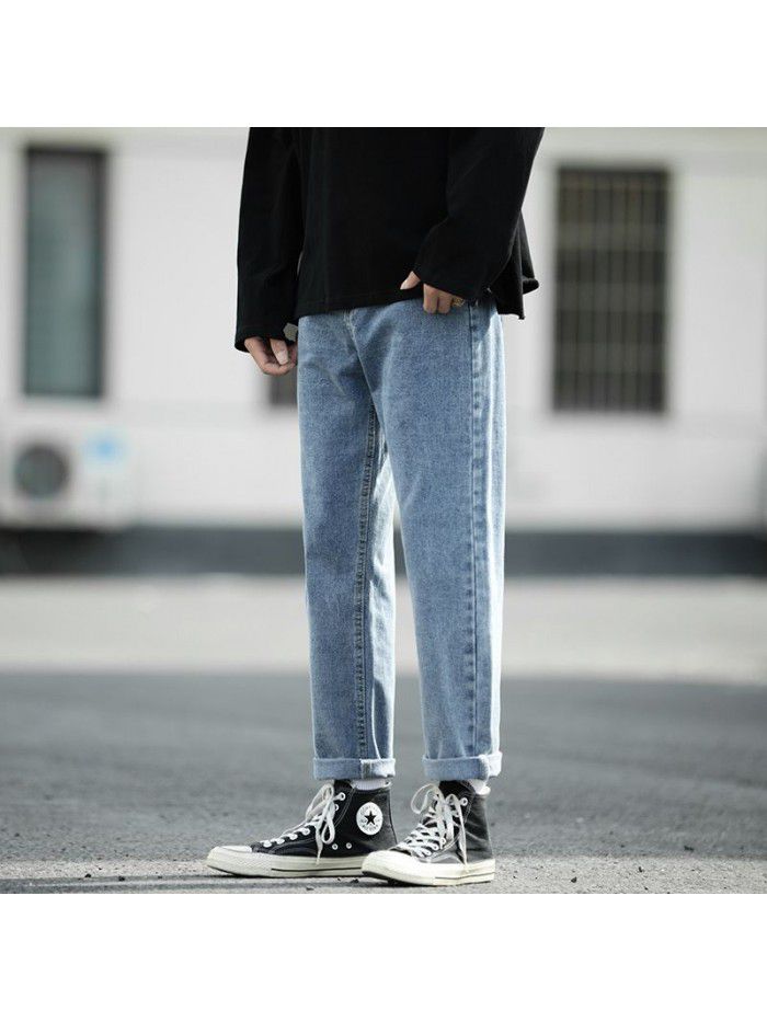 New fashion brand Hong Kong style retro washed jeans in spring and summer 