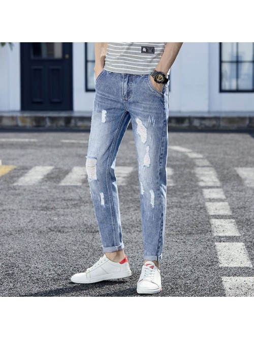 Men's jeans with holes spring summer fashion ...