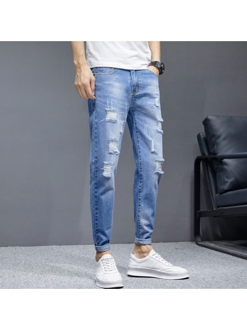 Hole jeans men's fashion brand spring summer ...