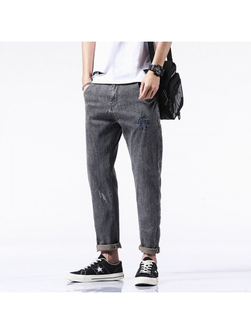 Spring and summer new stretch jeans men's fas...