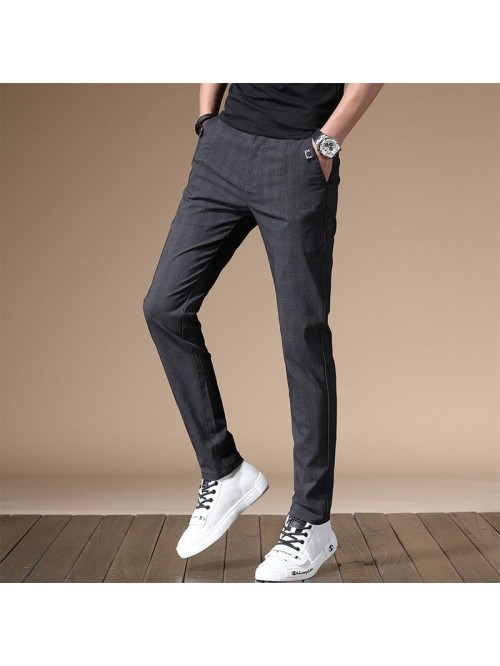  summer casual pants men's Korean slim elasti...