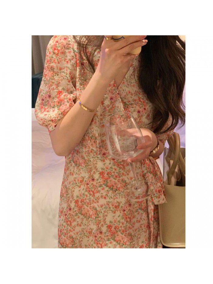 New product of  spring: Huaying sea night and midsummer / temperament: Korean floral long dress can be sent in one piece 