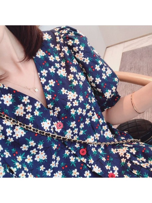 French floral dress summer  new style foreign styl...