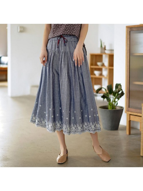 Literature and art women's  new high waist A-...