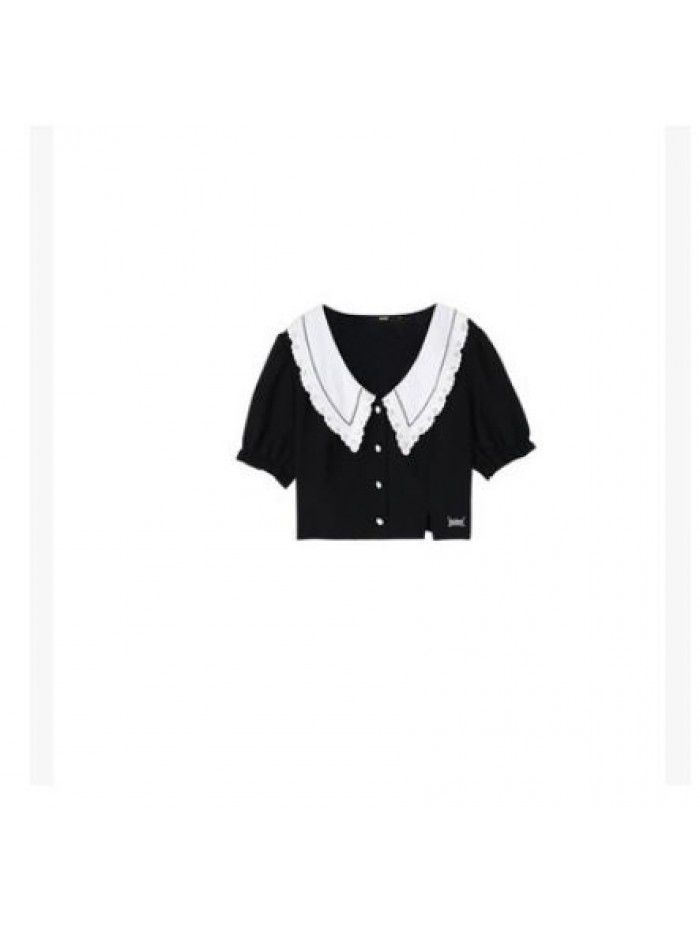 Kurosawa Xuanqi chubby mm new high waist show thin temperament French long and short doll collar dress 