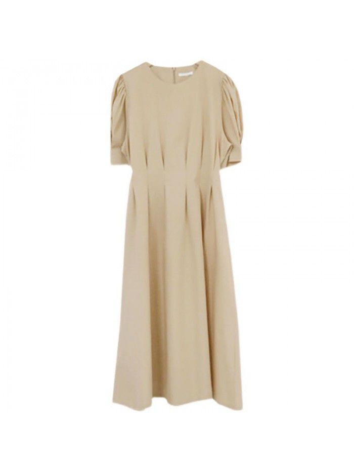 Dress  spring and summer new design feeling long French small fresh bubble sleeve temperament blue skirt  Dress  spring and summer new design feeling long French small fresh bubble sleeve temperament blue skirt