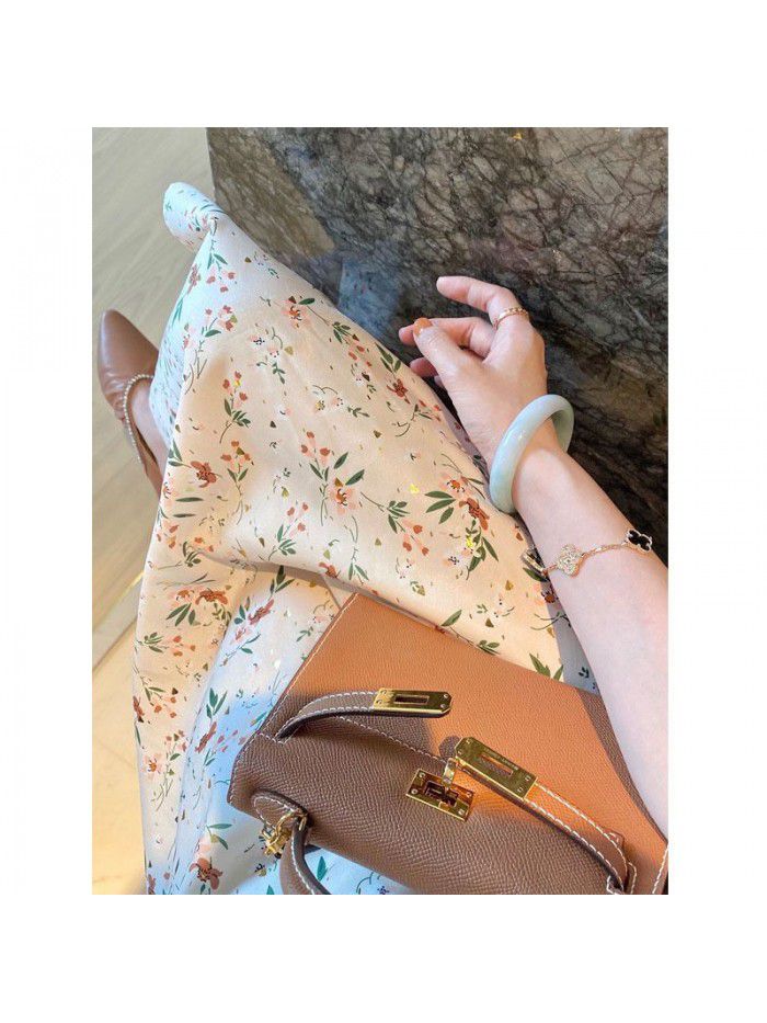 French little fresh floral dress women's spring and summer  new first love sweet temperament design skirt 