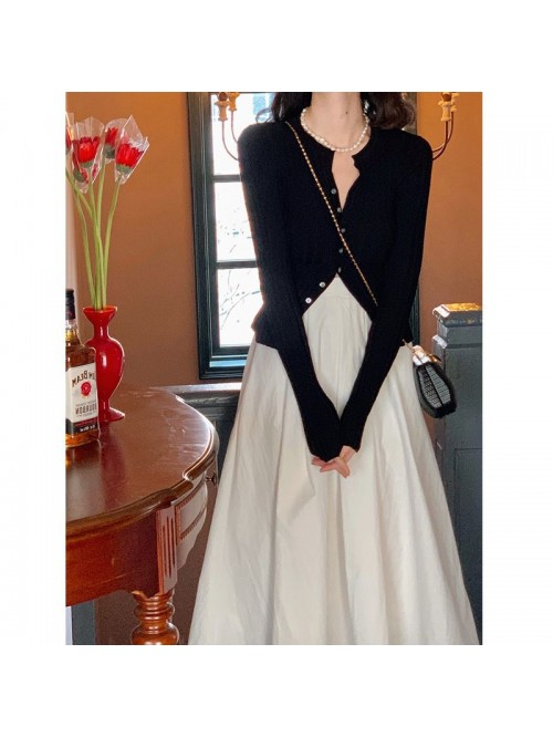 French retro  spring new Hepburn umbrella skirt wo...