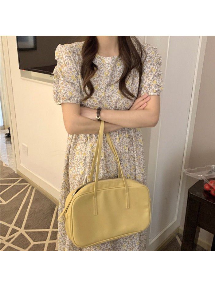 Floral dress women's  spring and summer new gentle temperament French retro bubble sleeve loose slim mid length dress  Floral dress women's  spring and summer new gentle temperament French retro bubble sleeve loose slim mid length dress