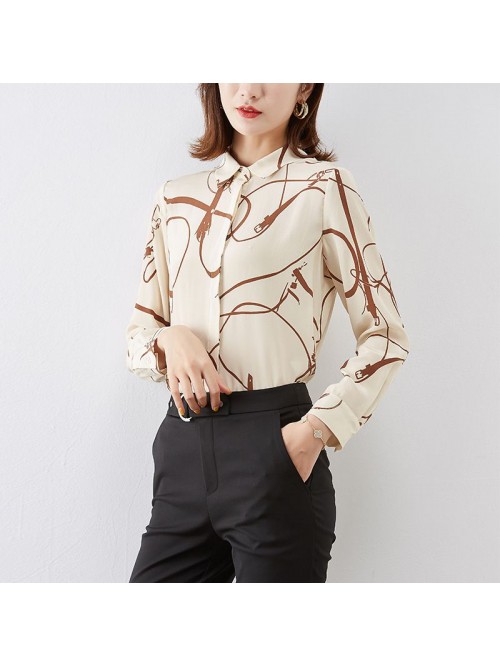 Silk women's shirt  spring new loose temperam...