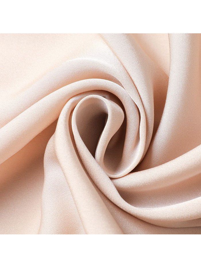 Heavy silk shirt summer  new fashion women's lace embroidery high end silk apricot short sleeve shirt 