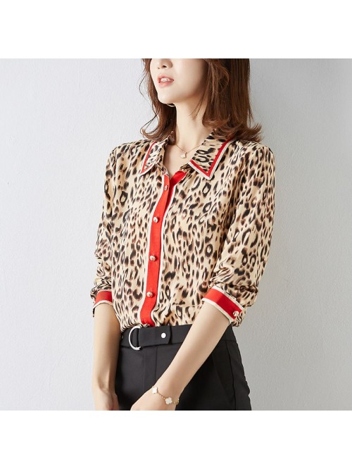 spring new heavy silk shirt women's long slee...