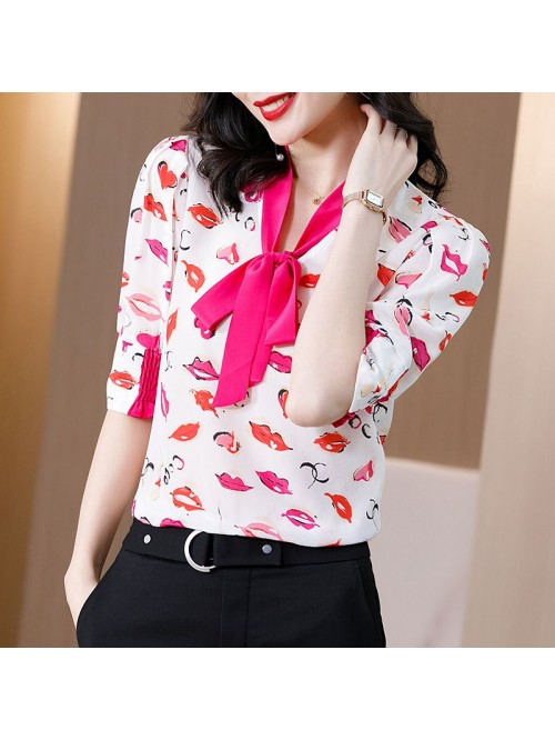 Silk shirt women's spring and summer new Hong...