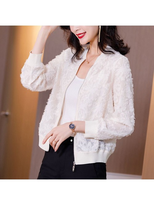 Lace Baseball Jacket Women's spring and summe...