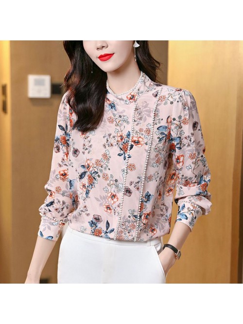 Heavyweight silk shirt women's  spring dress ...