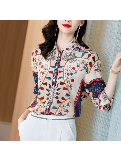 Silk shirt spring dress women's  new temperam...
