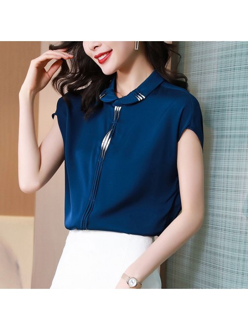 Heavyweight silk shirt women's  summer new fa...