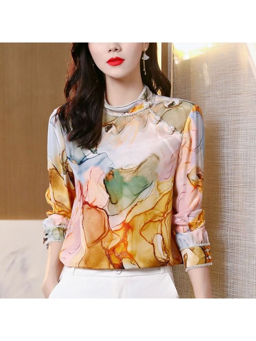 Heavy silk shirt women's  new spring fashion ...