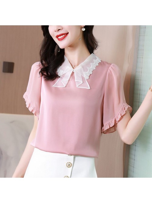 Heavy industry embroidery baby collar Short Sleeve...
