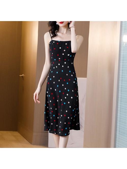 Silk suspender skirt  summer new women's wear...