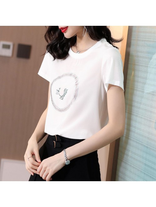 Hot drill! Silk short sleeve T-shirt women's ...