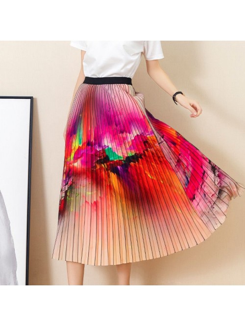 Beach Swing Skirt  summer new abstract pattern hig... Beach Swing Skirt  summer new abstract pattern hig...