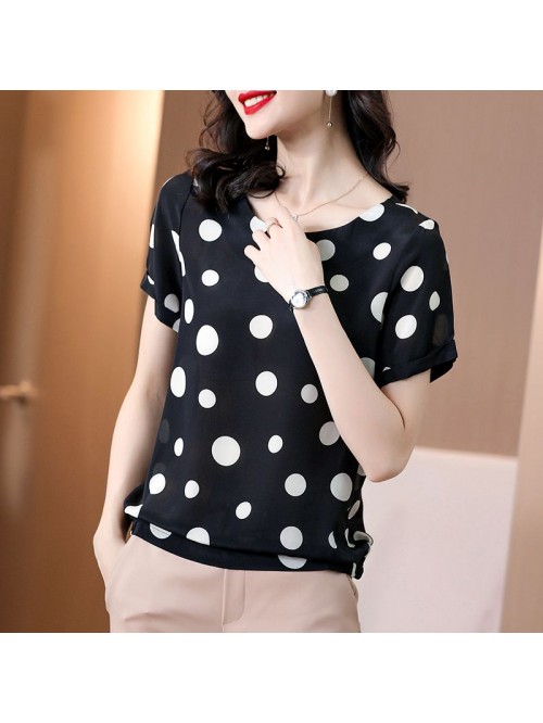 Silk short sleeve T-shirt  summer new French minor...