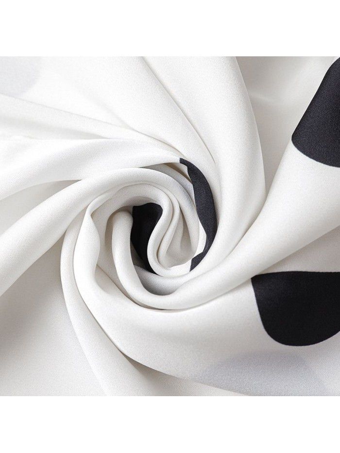 Silk short sleeve top female Auricularia edge wave point  summer new fashion loose white mulberry silk T-shirt 
