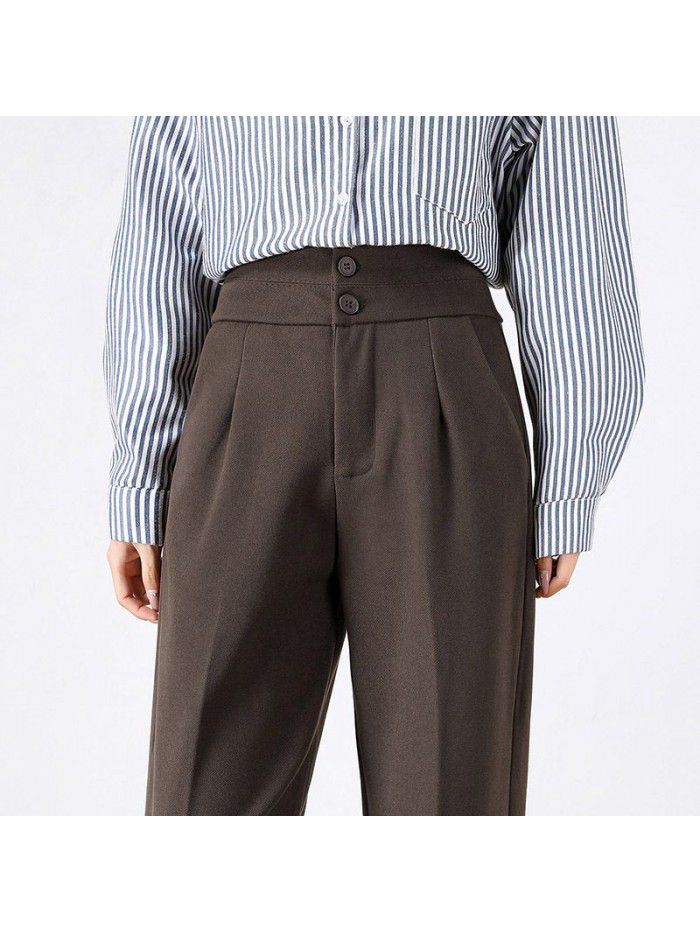 Harlem pants women's pants loose straight tube show thin leisure spring and autumn winter thickened high waist woolen robe pants 