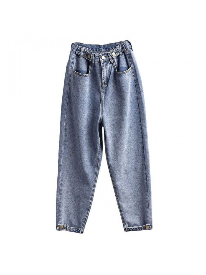 new spring & Autumn daddy pants Harlan jeans women's quarter pants fashion versatile 2001 