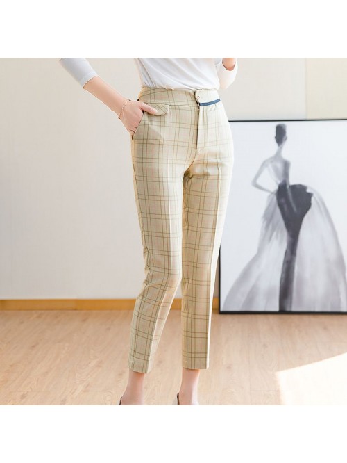 Plaid suit pants women's early spring  new si...