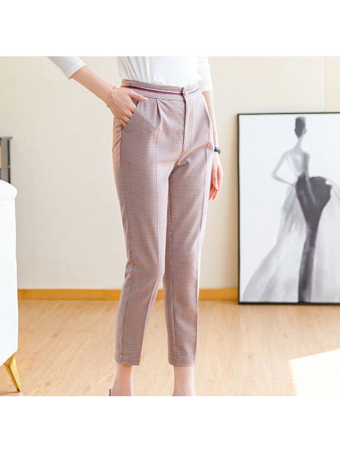 High end suit pants female  spring and summer new fashion temperament commuting high waist straight pants smoke pipe pants work pants female 