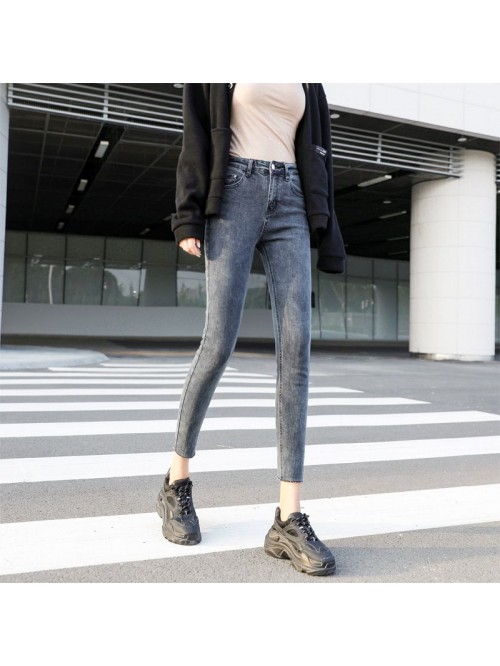 High waisted jeans women's new tight and slim...