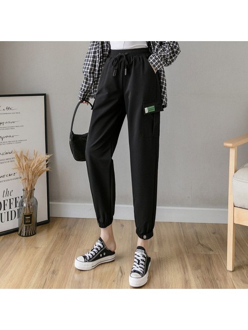 new Korean loose and thin striped casual Capris fe...