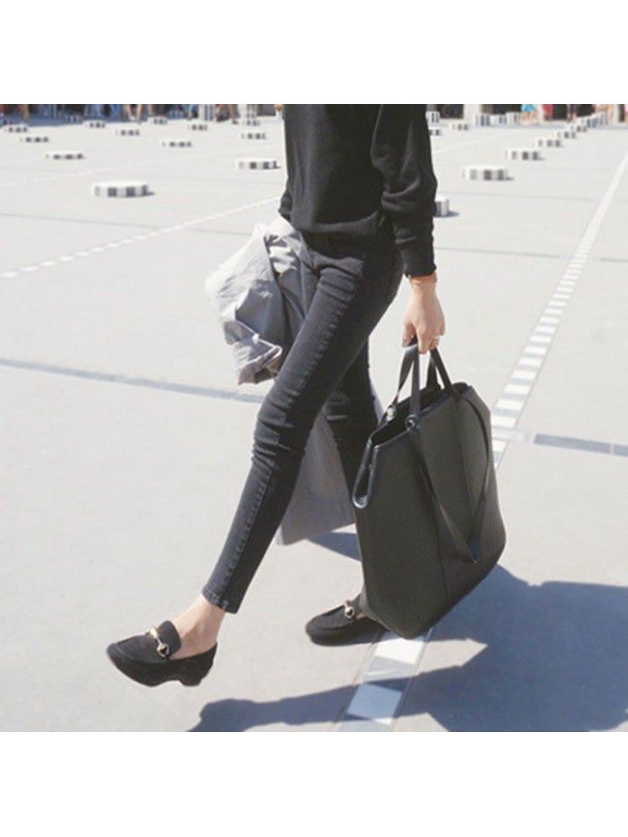Black jeans women's cropped pencil pants spring  new high waist slim slim slim legged pants 