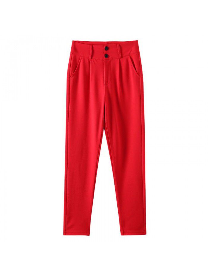 Pants women autumn summer  new Harem Pants professional suit pants casual pants overalls versatile thin radish pants 