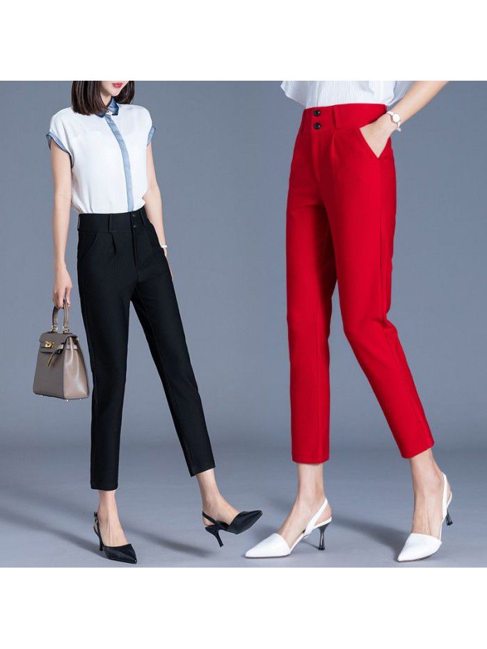 Pants women autumn summer  new Harem Pants professional suit pants casual pants overalls versatile thin radish pants 