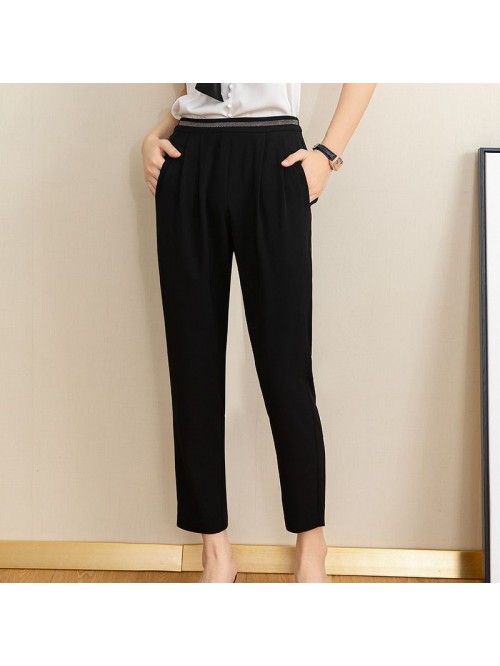 Black 9-point Harem Pants women's  spring and...