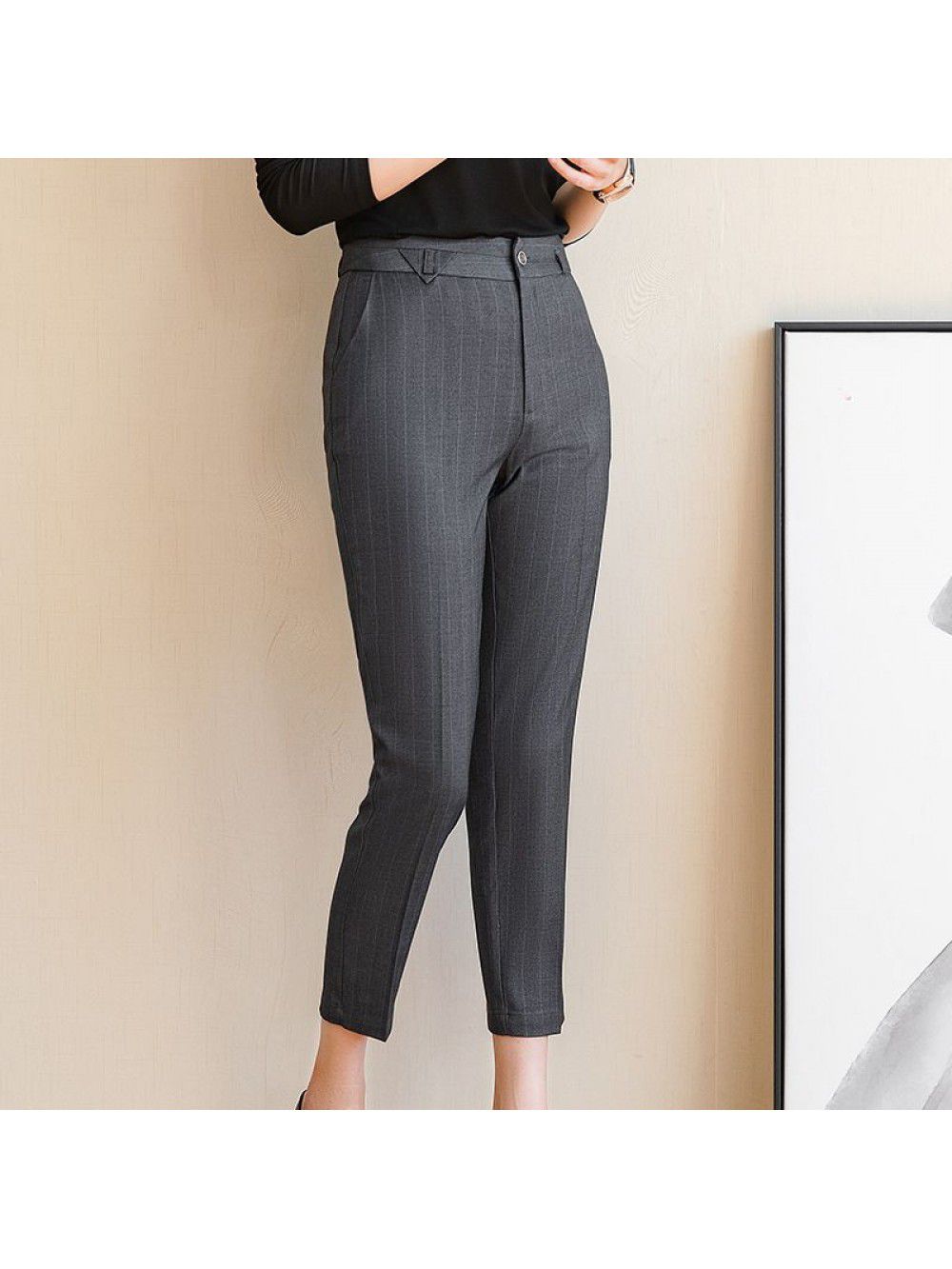 Grey suit pants women's new fashion in