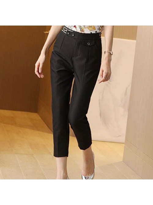 High waist Capris women  summer new slim casual ve...