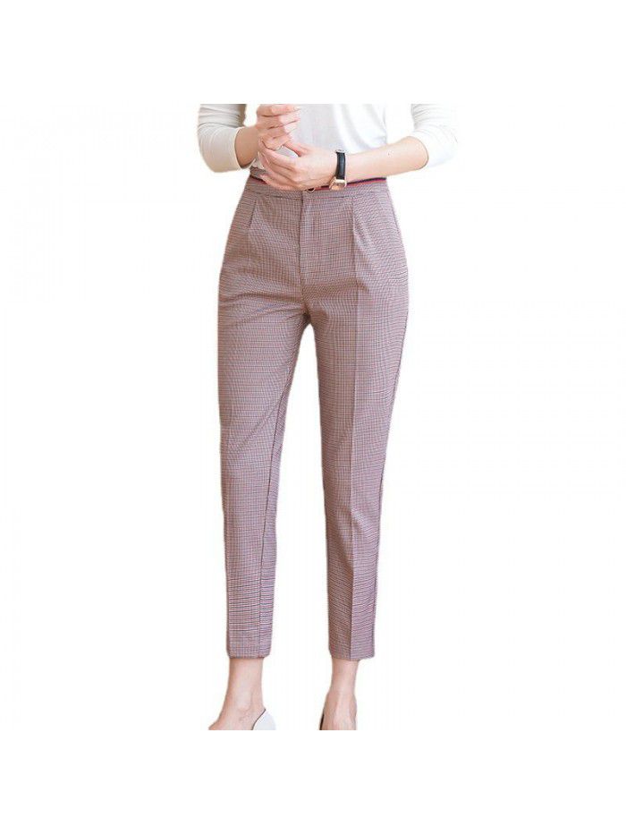 High end suit pants female  spring and summer new fashion temperament commuting high waist straight pants smoke pipe pants work pants female 