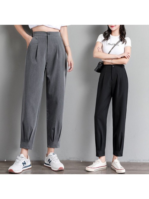 Harlem pants loose straight suit casual high waist...