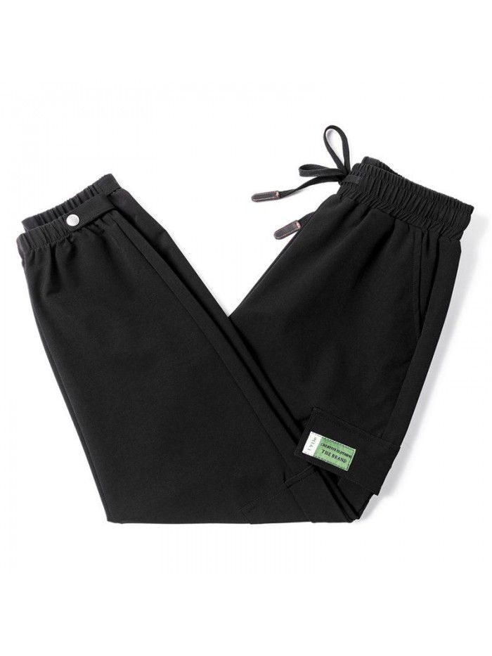 new Korean loose and thin striped casual Capris female student Harem Pants 