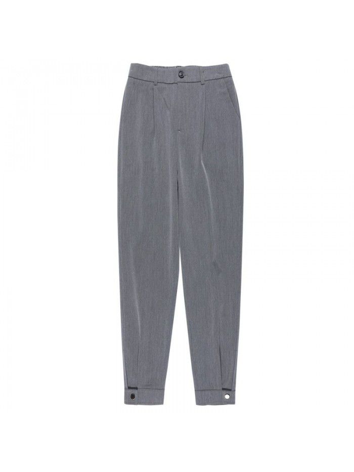 Harlem pants loose casual suit straight tube high waist show thin black radish small feet women's pants sell well in autumn 