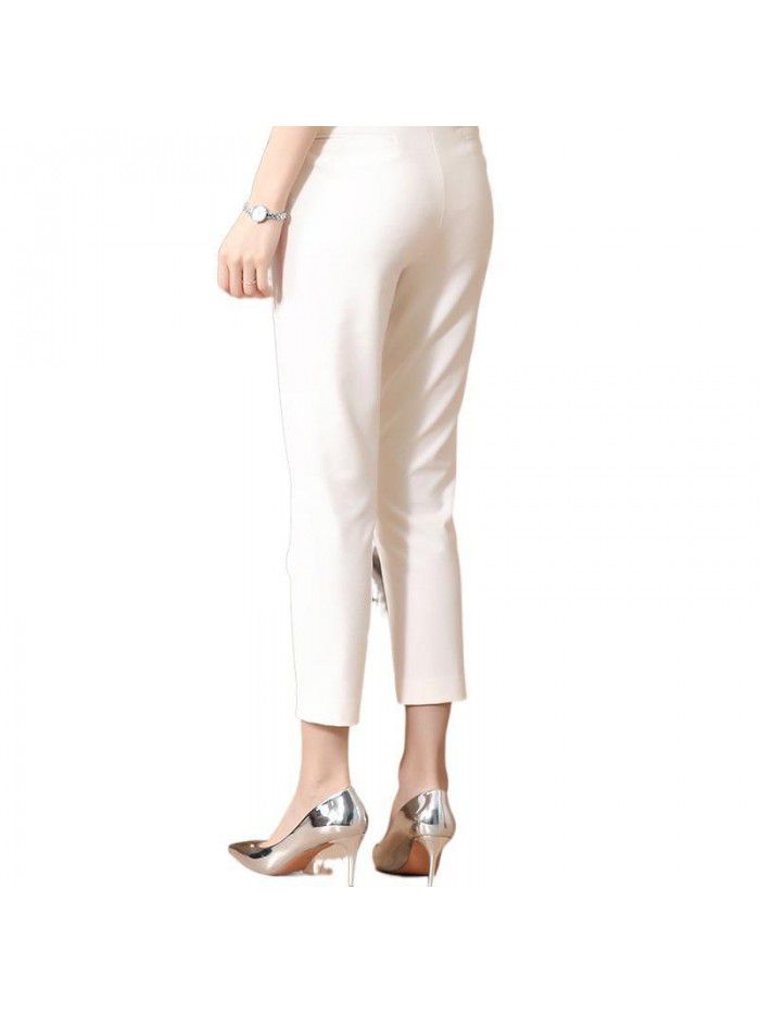 Capris summer thin high waist straight white pants slim cotton summer wear  new fashion pants women's summer 