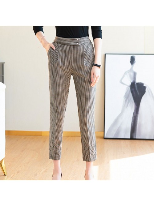 Plaid suit pants  spring and summer new Capris chi...